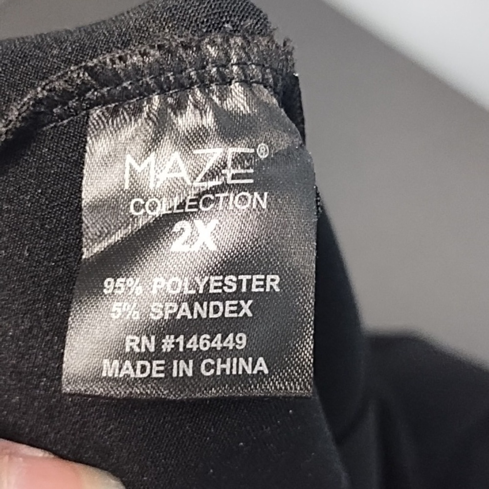 Maze stretch pull on black pants 2X - Picture 7 of 7
